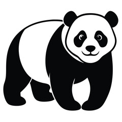 panda silhouette vector isolated on white background.