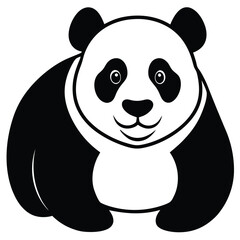 panda silhouette vector isolated on white background.