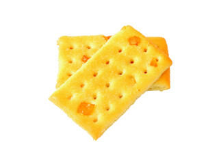 Crunchy crackers isolated on white background