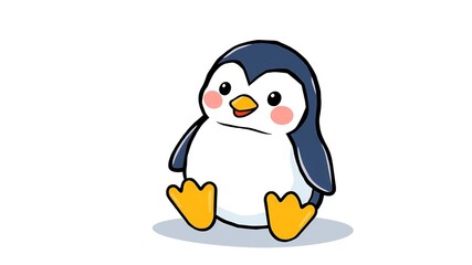 Fototapeta premium Adorable Penguin Sketch, Perfect for a Child's Room