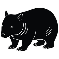 Adobe Illustratangry wombat vector bundle, silhouette clipart, black and white illustrationor Artwork