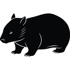 Adobe Illustratangry wombat vector bundle, silhouette clipart, black and white illustrationor Artwork