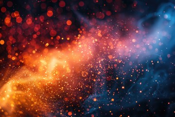 Fototapeta premium Abstract image of colorful bokeh and swirling particles in space