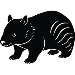 Adobe Illustratangry wombat vector bundle, silhouette clipart, black and white illustrationor Artwork