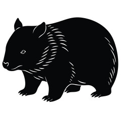 Adobe Illustratangry wombat vector bundle, silhouette clipart, black and white illustrationor Artwork