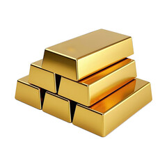 Stacked Gold Bars on Transparent Background, Generative AI