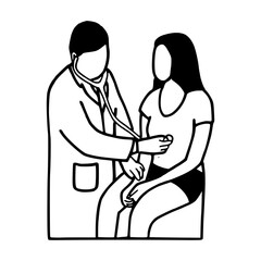 doctor examining patient vector illustration