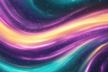 Obraz premium Cosmic Flow: A mesmerizing abstract image features vibrant waves of cosmic light and energy, evoking a sense of movement, depth, and infinite space.