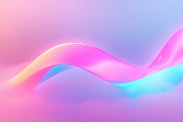 Abstract Ribbons of Light: A mesmerizing swirl of vibrant, iridescent ribbons dances across a soft, pastel-colored backdrop, creating a sense of ethereal beauty and fluid motion. 