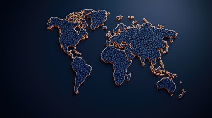 Global connectivity map digital art abstract design modern environment aerial view geometric concept