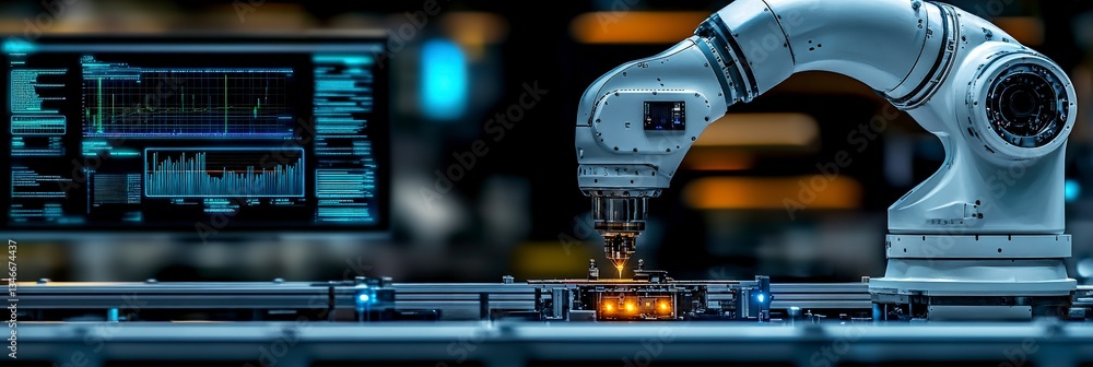 Aufkleber white robotic arm with engineering precision and skill