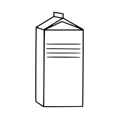 simple milk box vector drawing