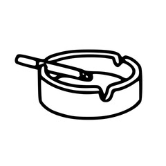ashtray with cigarette butt vector illustration