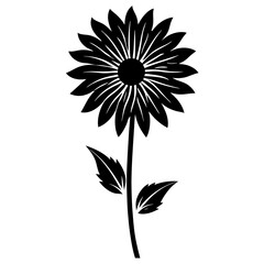 Gaillardia Black Vector Silhouette