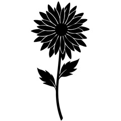 Gaillardia Black Vector Silhouette