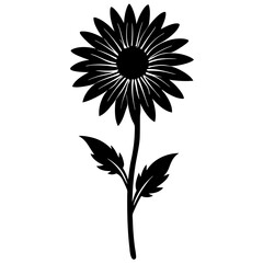 Gaillardia Black Vector Silhouette