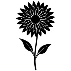 Gaillardia Black Vector Silhouette