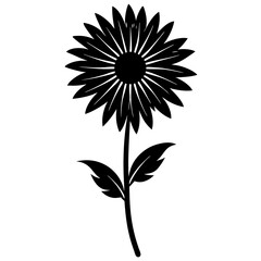 Gaillardia Black Vector Silhouette