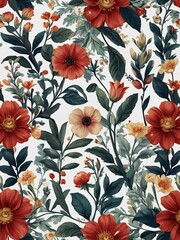 Elegant flower-themed seamless design