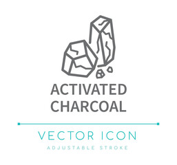 Activated Charcoal Line Icon