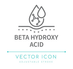 Beta Hydroxy Acid Line Icon