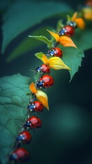Whimsical Ladybug Parade, Ladybugs
