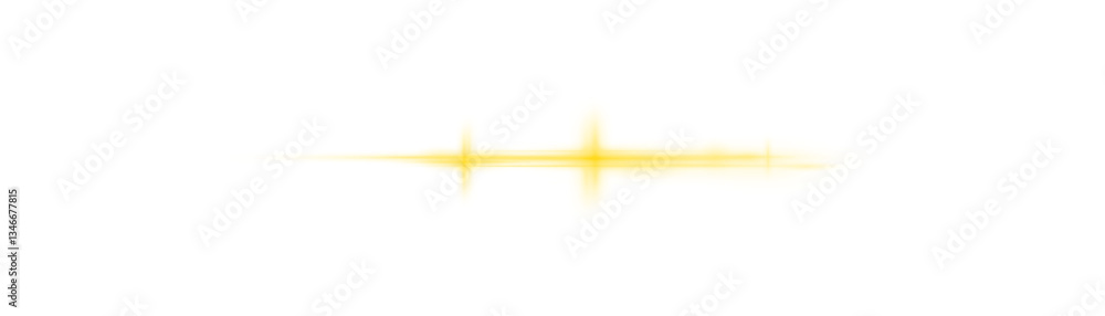 Wall mural yellow light glow with flare effect and sparkle line creating a white abstract backdrop. background 