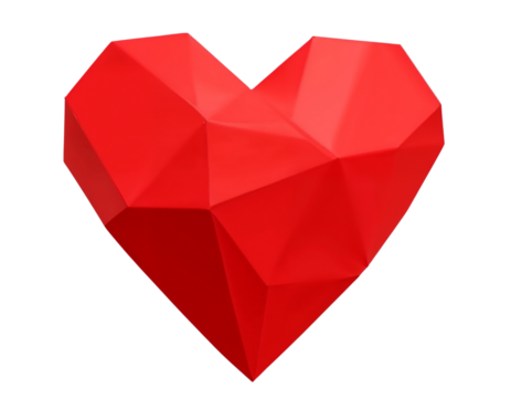 red origami heart