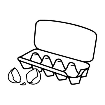 recommend clip art: egg carton with broken eggs vector illustration