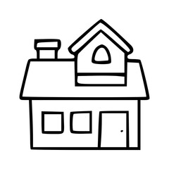 simple house line art illustration