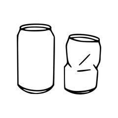 intact and damaged soda can vector