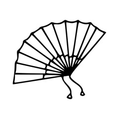 traditional folding fan vector graphic