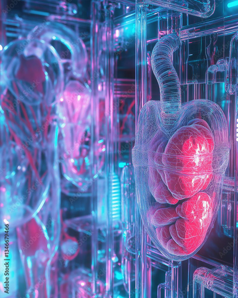 Poster bionic organ bioengineering design. artificial organ. robotic organ repair. bionic organ systems int