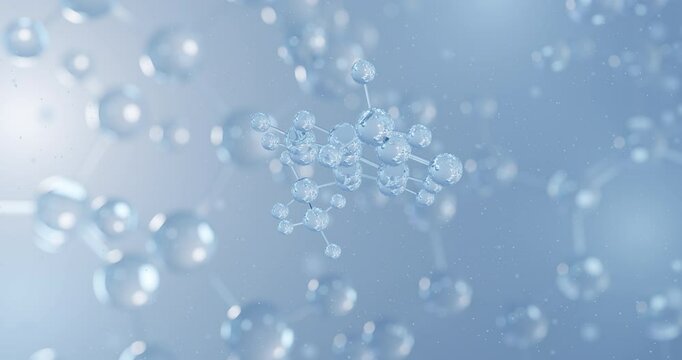 Phenacetin rotating 3D model of analgesic, seamless looped video