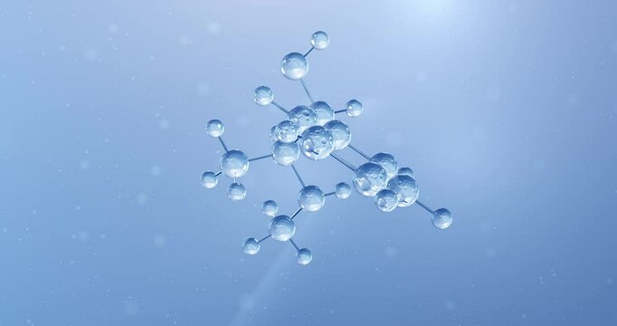 Pseudoephedrine rotating molecular structure, 3d model of sympathomimetic medication