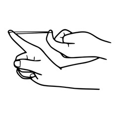 stretching elastic band outline