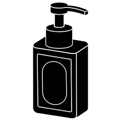 Soap Dispenser Illustration in Black Vector