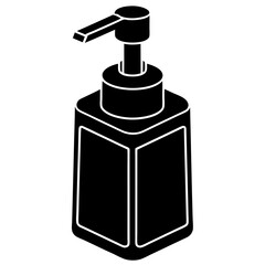 Soap Dispenser Illustration in Black Vector