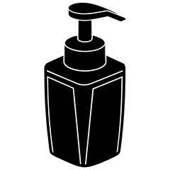 Soap Dispenser Illustration in Black Vector