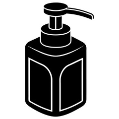 Soap Dispenser Illustration in Black Vector