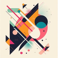 abstract geometric design with waves - vibrant color art