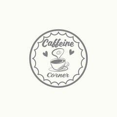 Vintage Coffee Shop Logo Template with Cup and Coffee Beans
