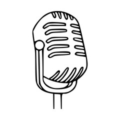 outline drawing of a retro microphone