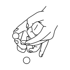 hands playing marbles vector illustration