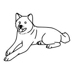 outline of a resting dog