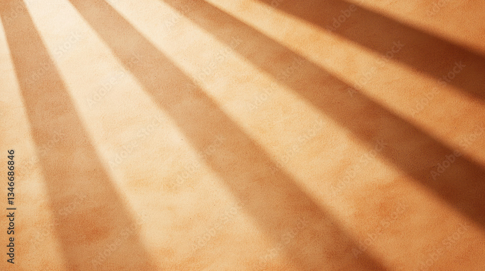 Poster soft shadows cast on warm, textured surface create serene and inviting atmosphere