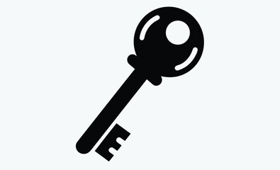 key graphic icon, lock key silhouette, vector illustration