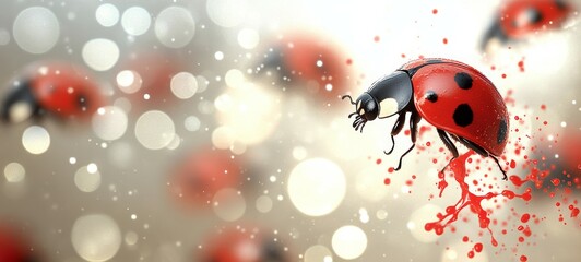 Naklejka premium Abstract Spots of Red, Ladybugs