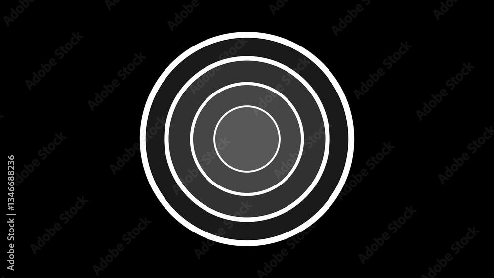 Poster glwoing circle hud icon elements. round photo shape icon animation