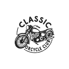 Obraz premium Hand Drawn Vintage Motorcycle Club Artwork Cafe Racer Style Vector Illustration